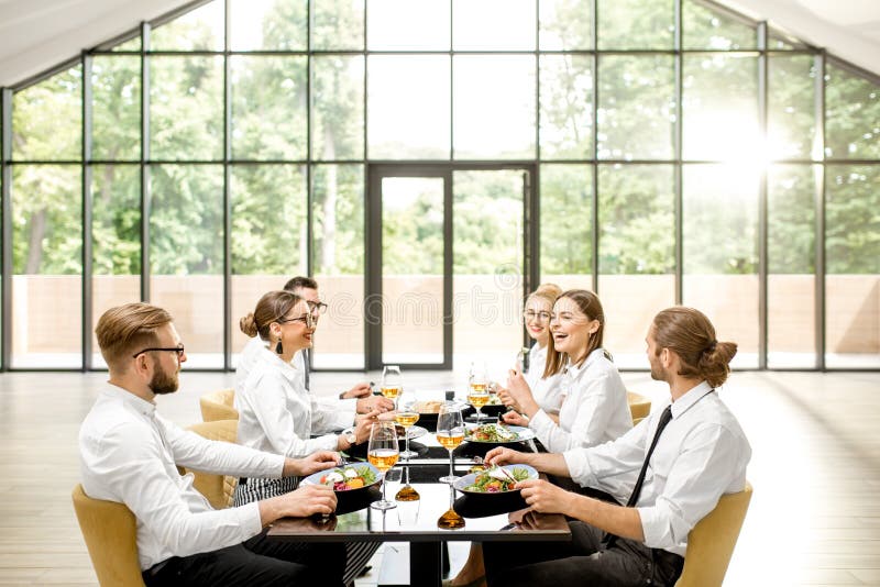 Business people during a lunch at the restaurant