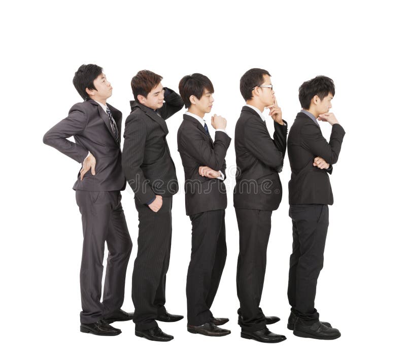 Group of Businessman Standing and Waiting Stock Image Image of