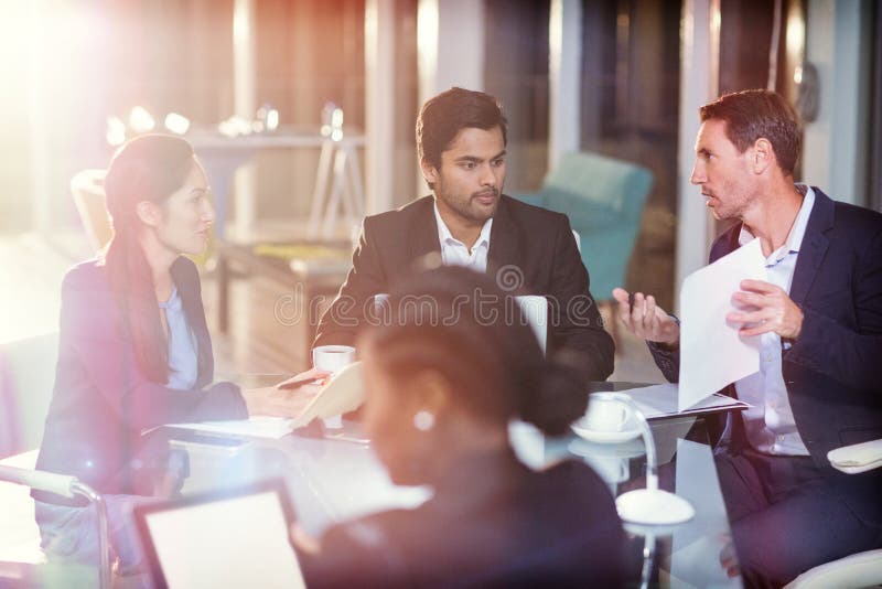 Group of Businesspeople Interacting with Each Other Stock Image Image