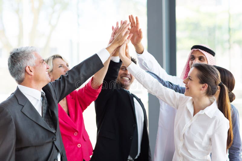 Group businesspeople teambuilding stock photo