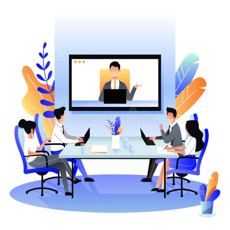 Online Conference Illustration Stock Vector - Illustration of logo