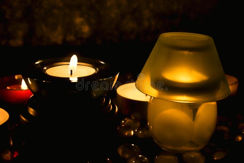 Group of candles stock image. Image of round, yellow, objects 6934309