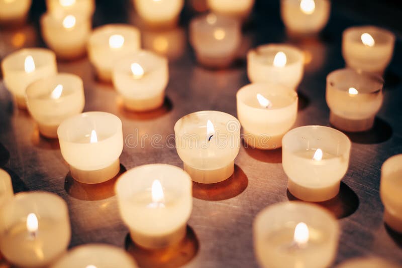 Group Of Candles In Church. Candles Light royalty free stock photography