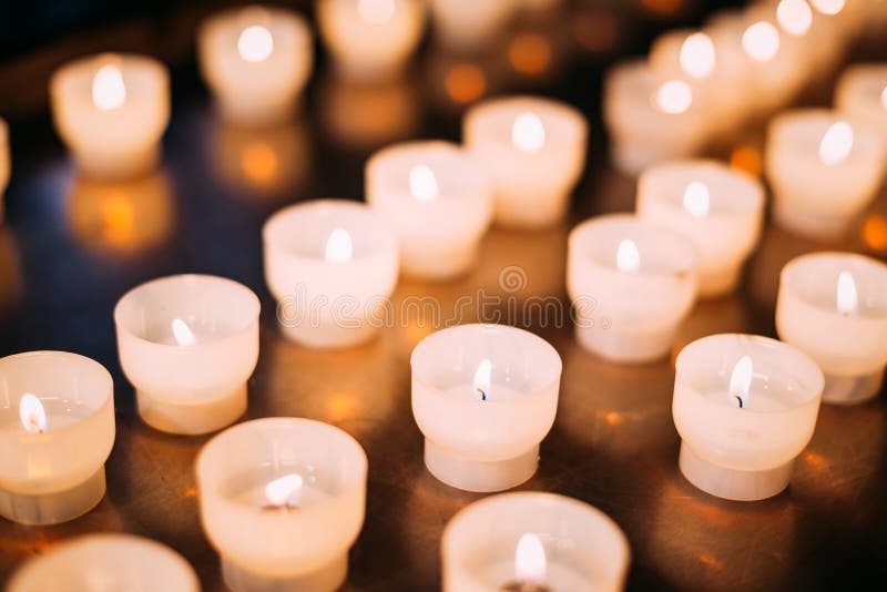 Group Of Candles In Church. Candles Light stock images