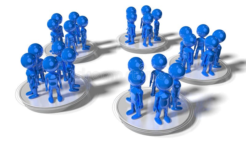 Group of cartoon characters - social networking concept vector illustration