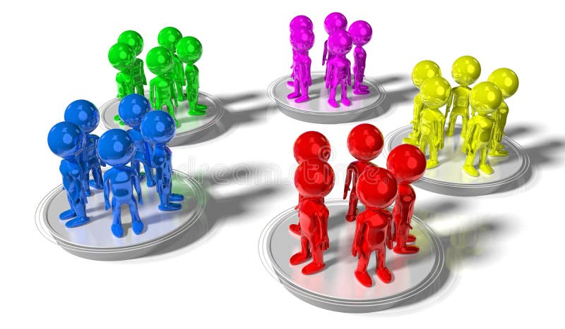 Group of cartoon characters - social networking concept vector illustration