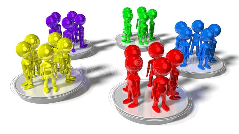 Group of cartoon characters - social networking concept vector illustration