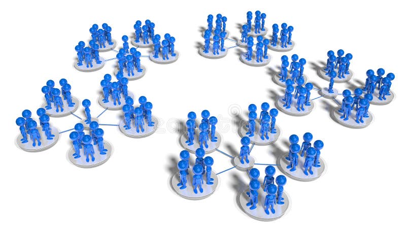 Group of cartoon characters - social networking concept vector illustration