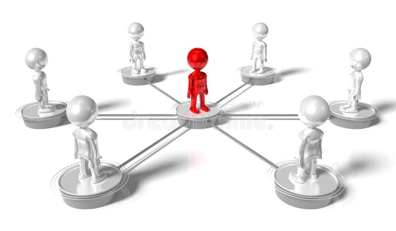 Group of cartoon characters - social networking concept stock illustration