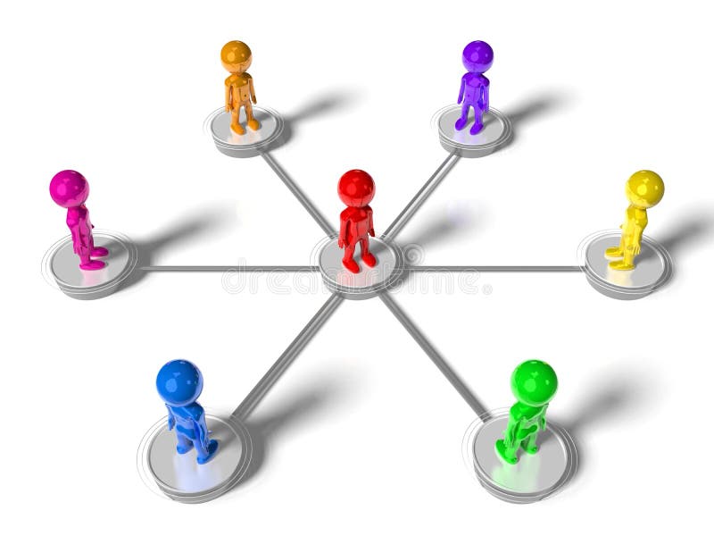 Group of cartoon characters - social networking concept royalty free illustration