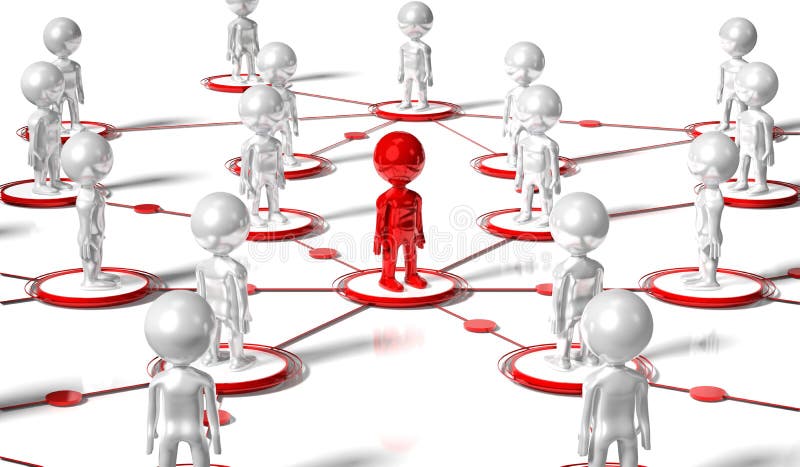 Group of cartoon characters - social networking concept stock illustration