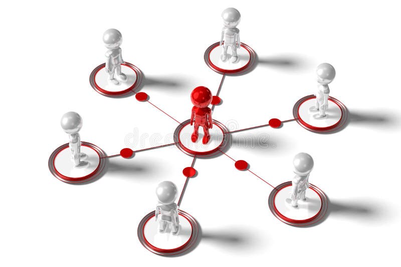 Group of cartoon characters - social networking concept royalty free illustration