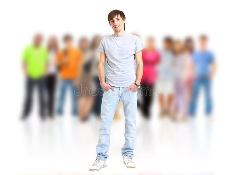 Group of casual happy people