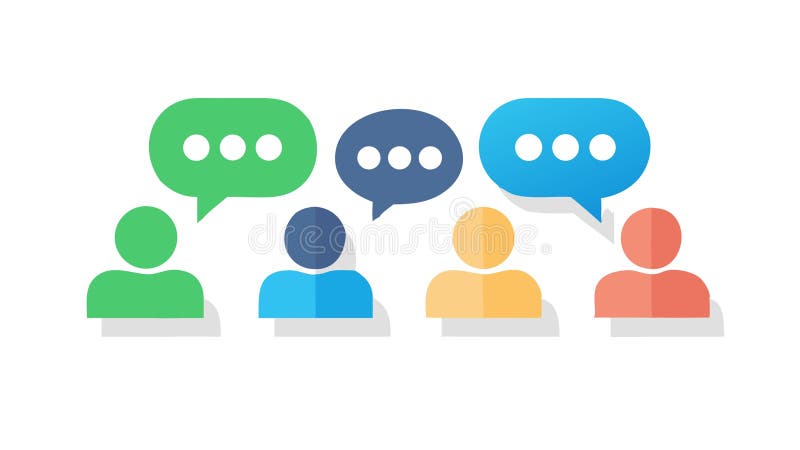 Group Chat Discussion Icon, Social Communication Symbol, vector design Generative AI stock illustration