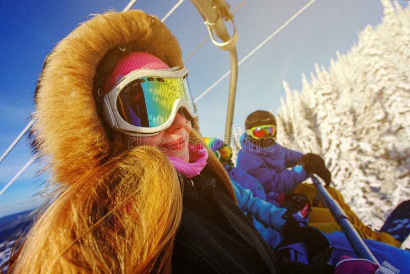 Group cheerful snowboarders royalty free stock image