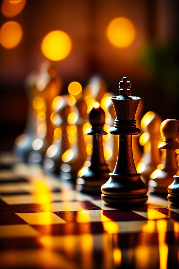 A group of chess pieces sitting on top of a chess board photo