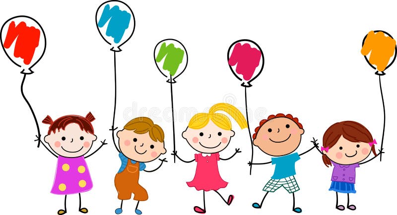 Group of Children and Balloon Stock Vector - Illustration of action, nursery: 35469201 Group of Children and Balloon Stock Vector - Illustration of action, nursery: 35469201