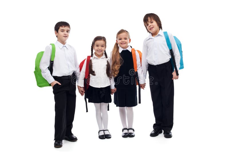 Group of children holding hands going back to school royalty free stock photos Group of children holding hands going back to school royalty free stock photos