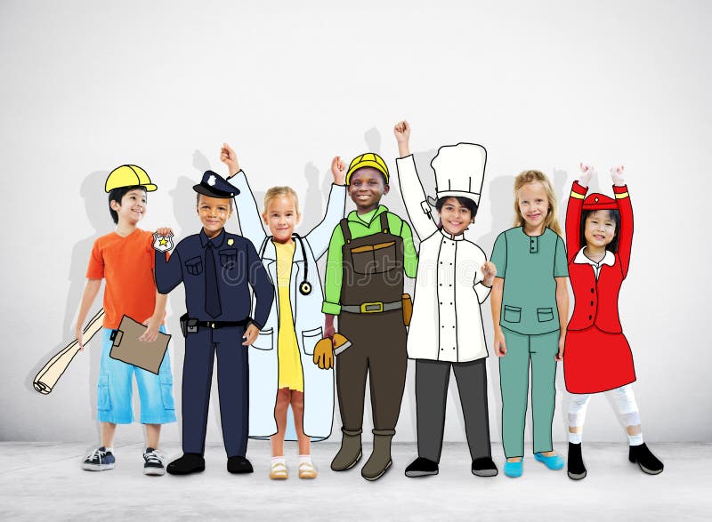 Group of Children with Professional Occupation Concepts