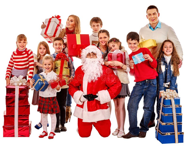 Group of children with Santa Claus royalty free stock images Group of children with Santa Claus royalty free stock images