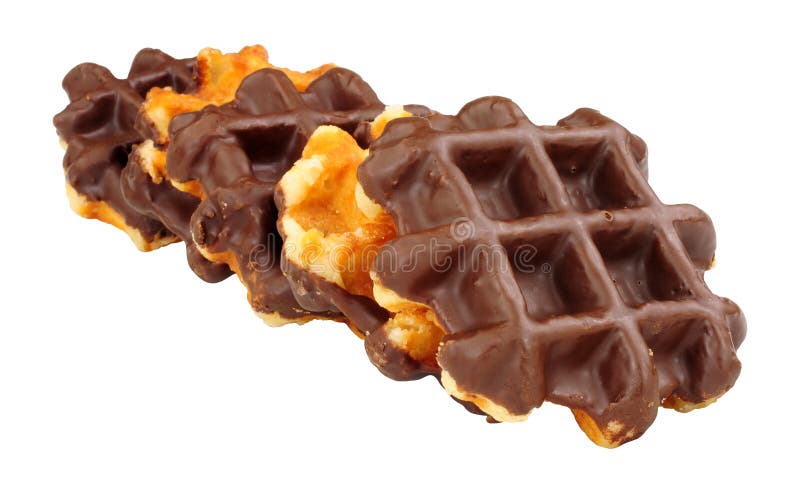Group of chocolate covered waffles royalty free stock image