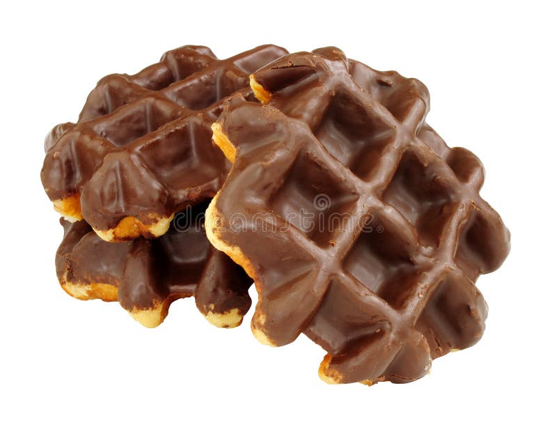 Group of chocolate covered waffles royalty free stock photography