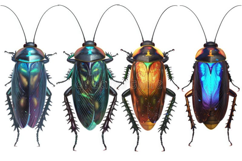 A group of colorful bugs sitting together. Suitable for educational materials stock images