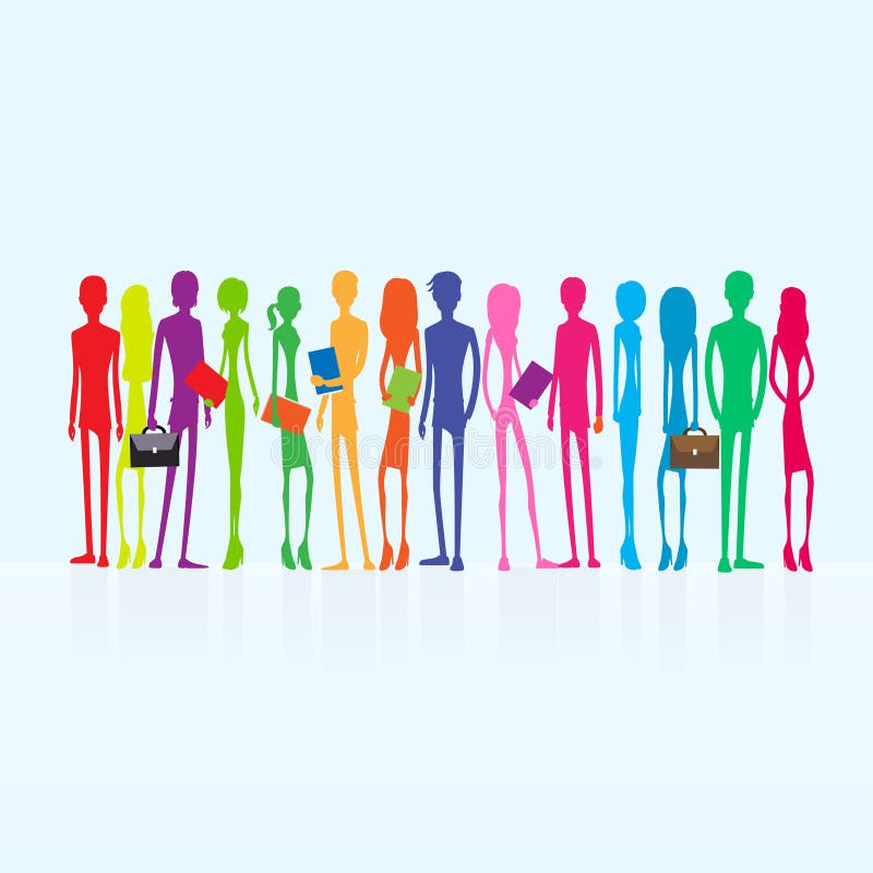 Group of colorful business people students vector illustration
