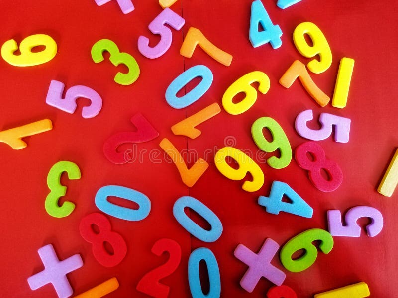 A Group Of Colourful Plastic Numbers For Numeration Learning Education