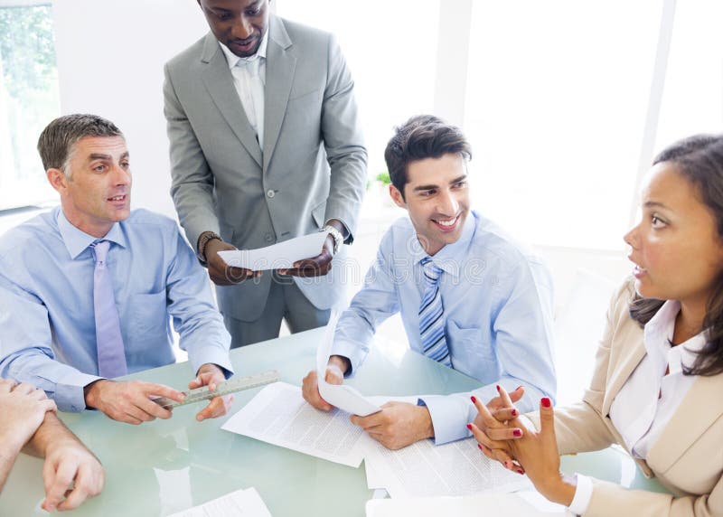Group of Corporate People Having a Business Conversation royalty free stock photography Group of Corporate People Having a Business Conversation royalty free stock photography
