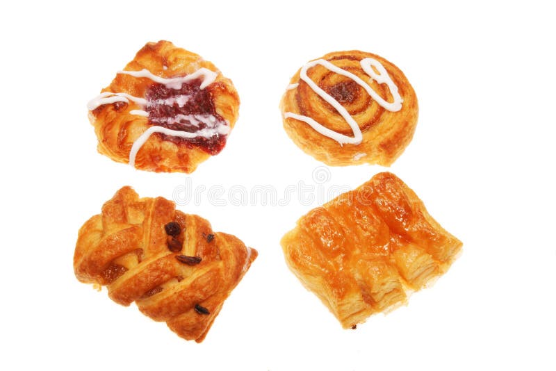 Group of Danish pastries