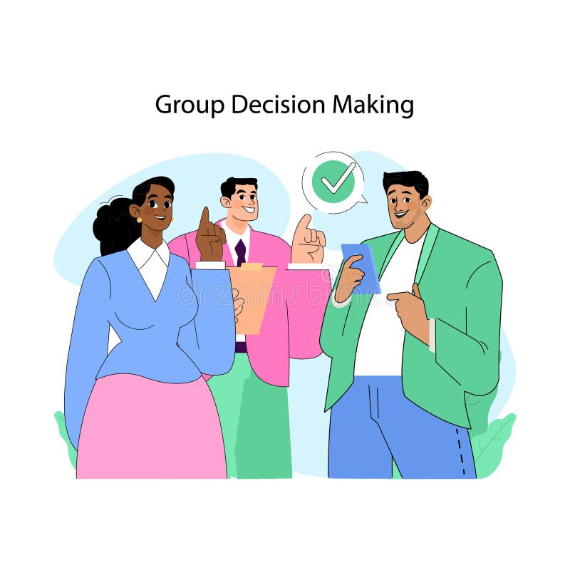 Group decision making concept. Flat vector illustration vector illustration