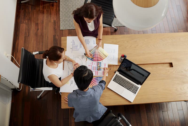 Group of designers working in team royalty free stock images