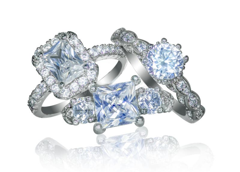 Group of beautiful diamond engagement rings jewelry