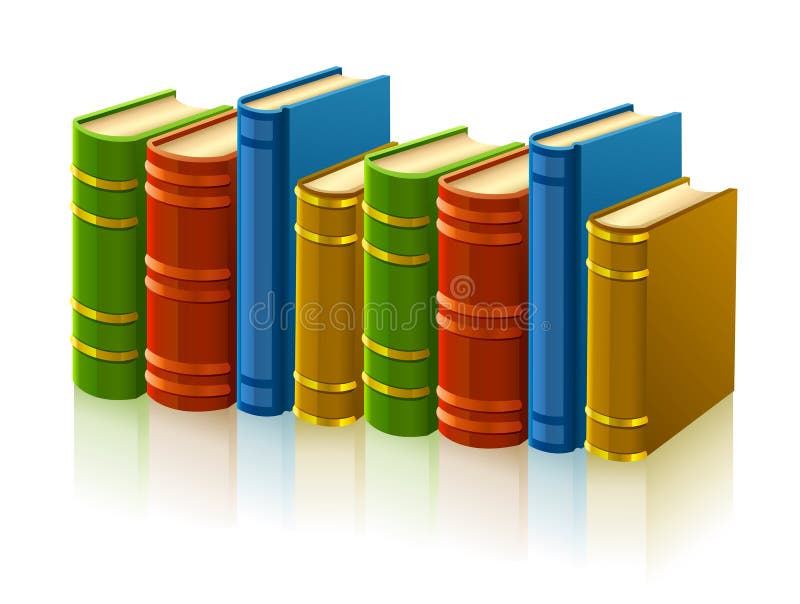 Group of different books with empty cover vector illustration