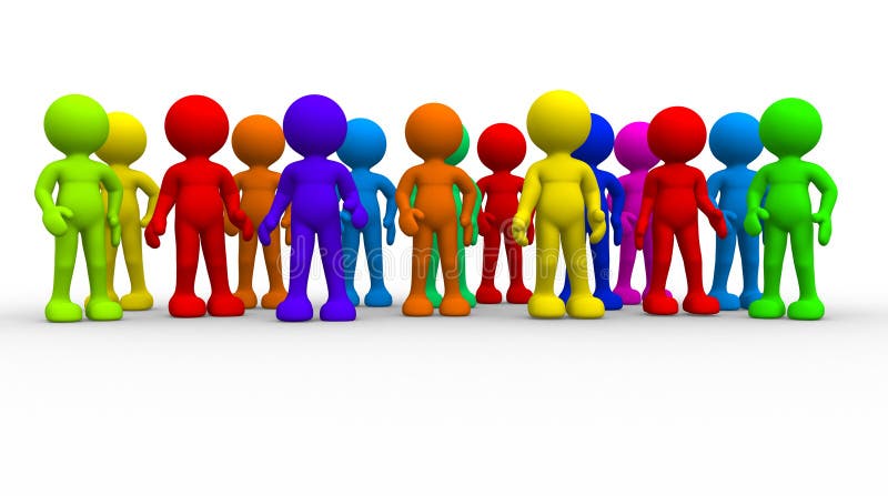 Group of different people stock illustration