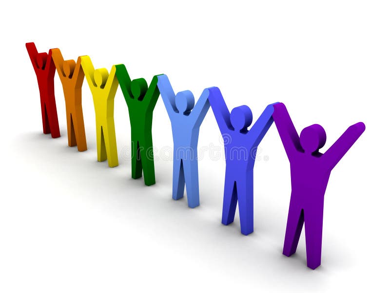 Group of different people success. royalty free illustration