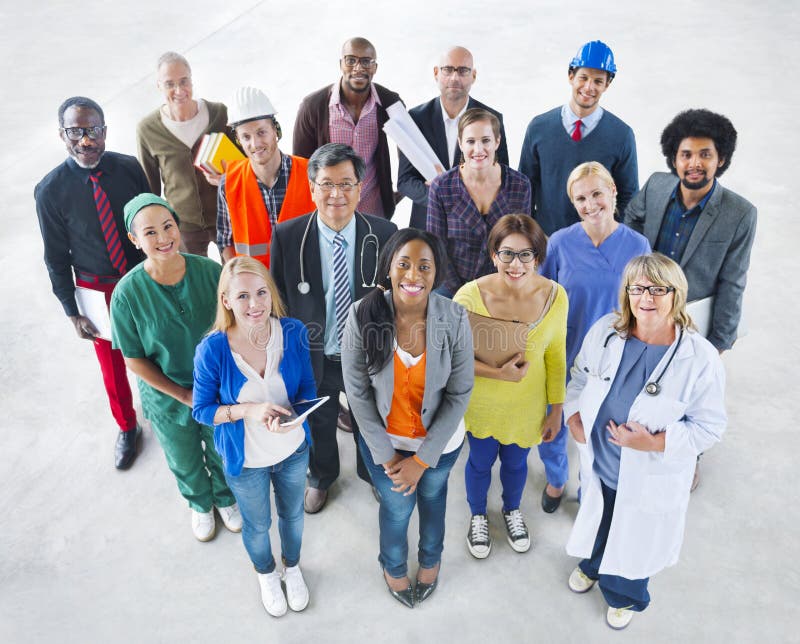 Group of Diverse Multiethnic People with Various Jobs royalty free stock images