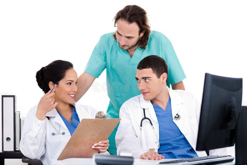 Group of doctors in a meeting at the hospital