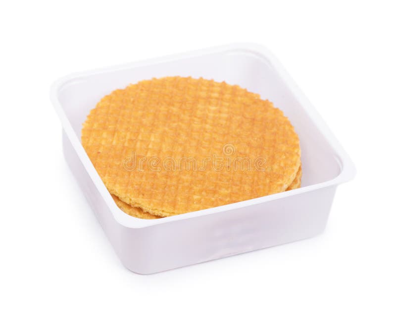 Group of dutch waffles in box stock images