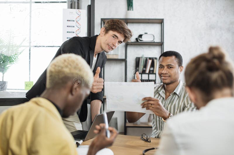 Group of Economists Gathering at Office Room for Discussing Financial ...