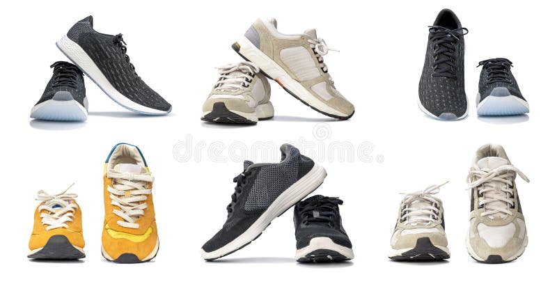 Group Of Shoes On Isolated Background Stock Photo - Image of 2017, high ...
