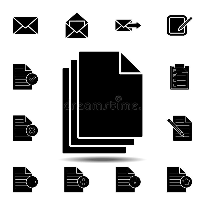 Group of files in style icon. Simple glyph vector element of web, minimalistic icons set for UI and UX, website or mobile vector illustration