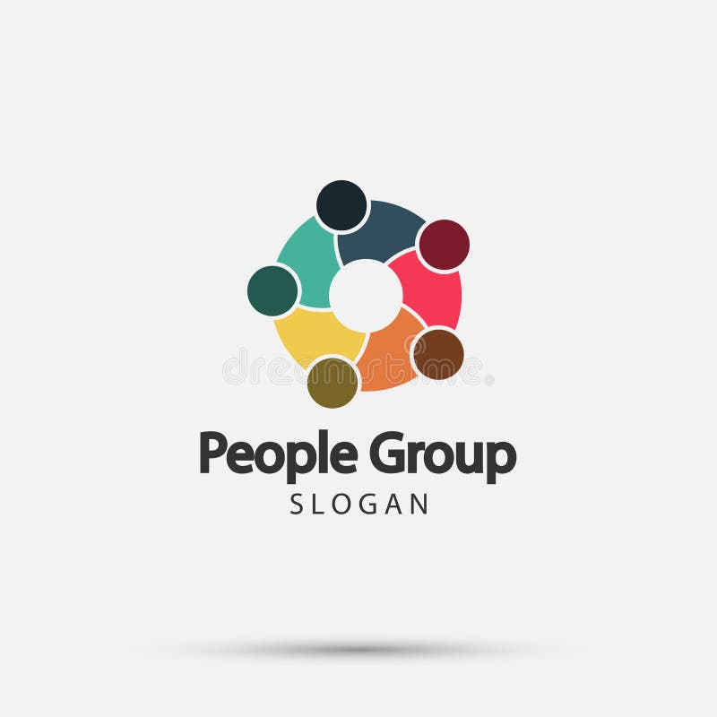 Group fire people logo handshake in a circle,Teamwork icon.vector illustrator