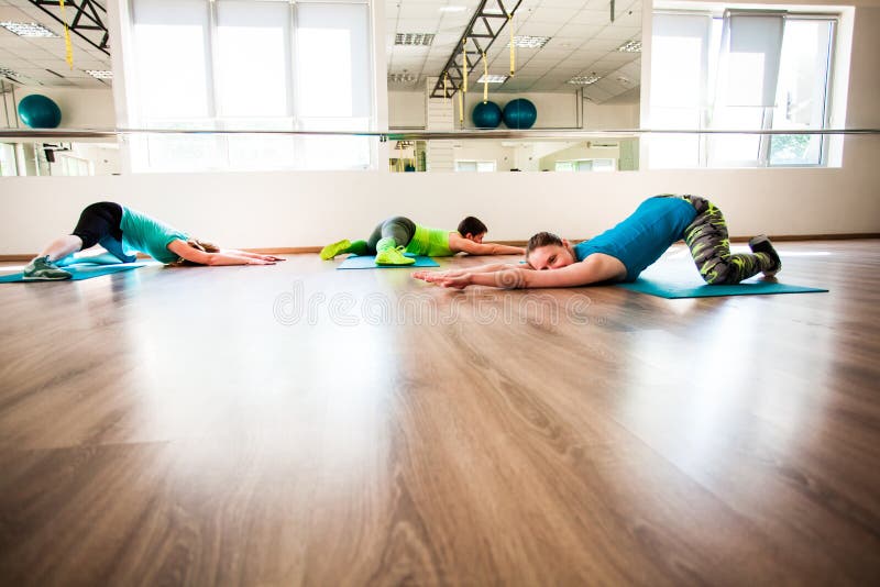 Active Women Practicing Yoga Outside Stock Photo Image Of Adult Group