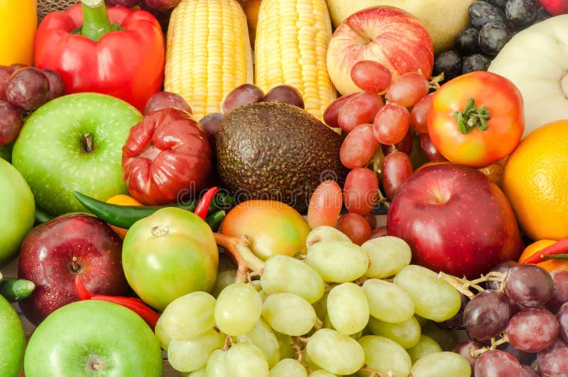 Group of Fresh Fruits and Vegetables Stock Photo Image of organic