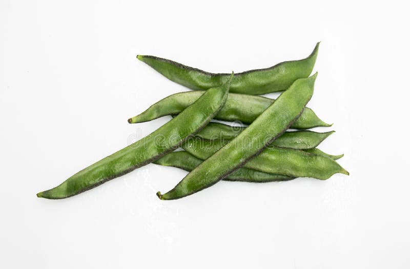Group of Fresh Lima Beans or Sheem Isolate on White Stock Image Image