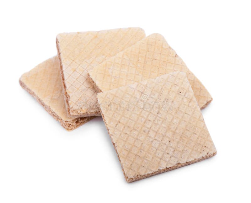 Group of fresh square waffles bars stock image