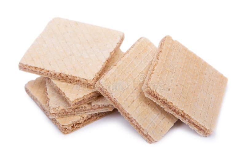 Group of fresh square waffles bars stock photography