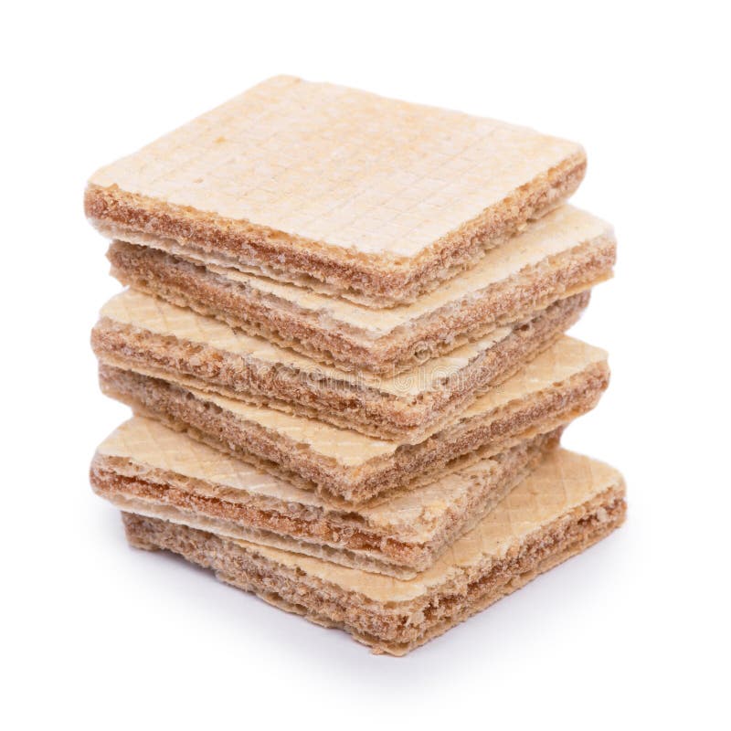 Group of fresh square waffles bars stock photography